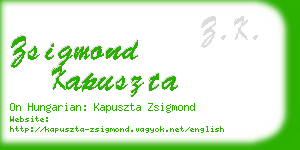 zsigmond kapuszta business card